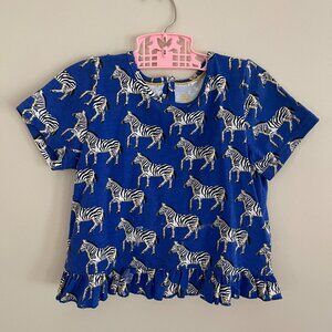MINI BODEN girls Zebra Top (2/3Y)